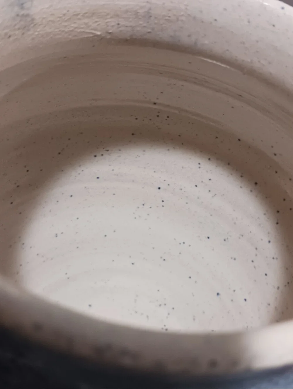 Lace Doily Studio Art Pottery Steve Williams Speckled Country Blue